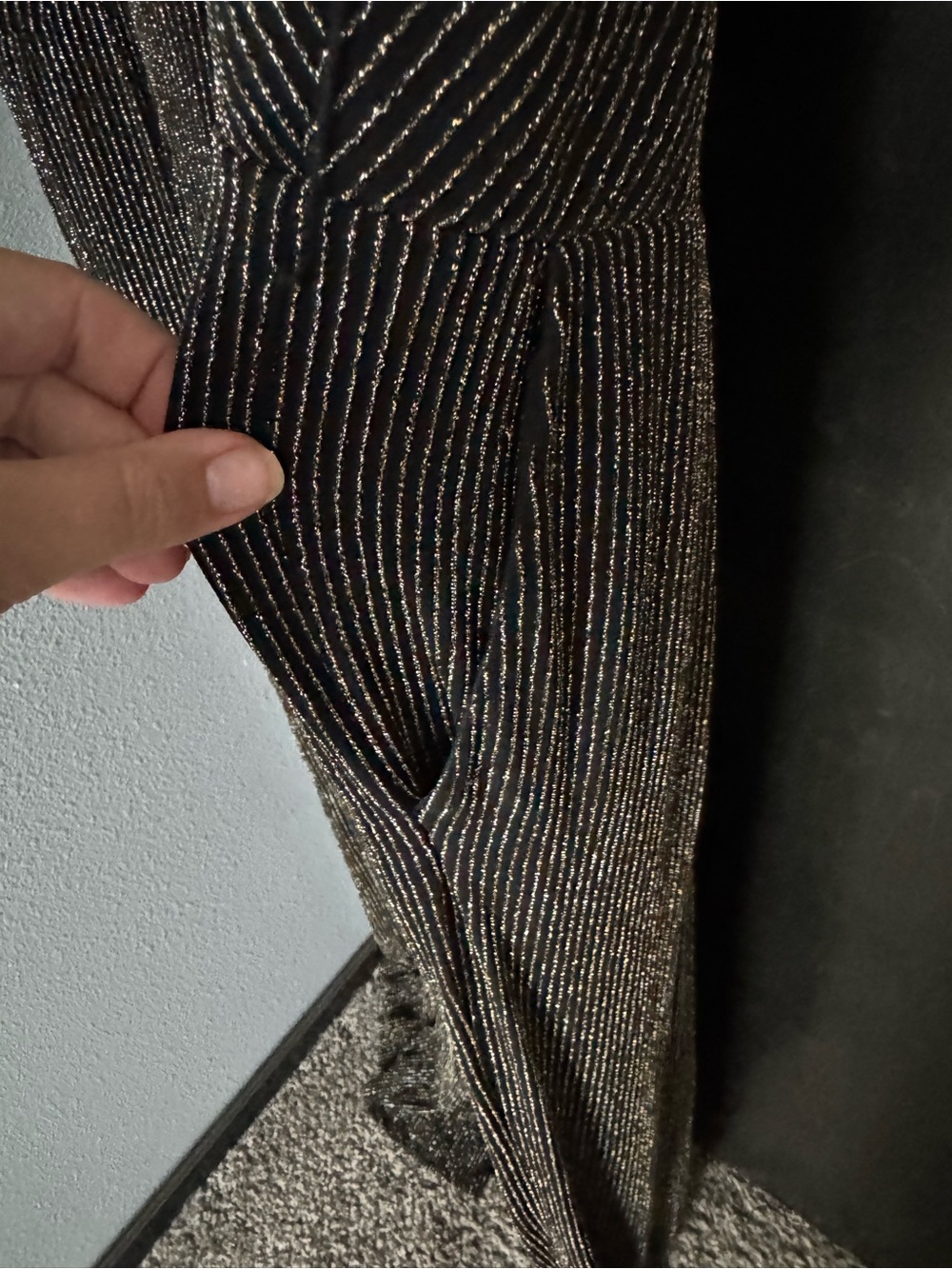 torrid Metallic Wide-Leg Sleeveless Jumpsuit in black gold and silver - Picture 7 of 7